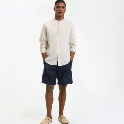 Signature Leinenhemd AURELE, Stehkragen LA REDOUTE COLLECTIONS