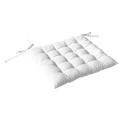 Galette de chaise piquée 16 points en coton et nouettes HOME MAISON