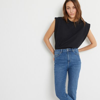 Débardeur pur coton, col rond sans manches LA REDOUTE COLLECTIONS
