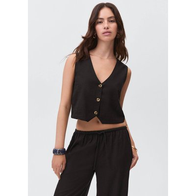 Pantalon droit lin MANGO TEEN