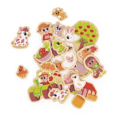 Magnets En Bois Ferme 24 Pcs JANOD