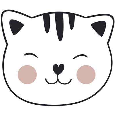 Tapis enfant imprimé forme chat CAT TODAY