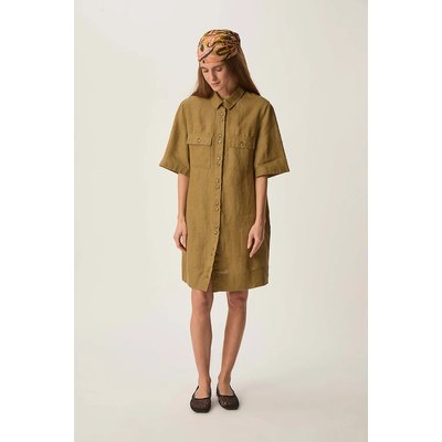 Robe courte en lin col chemise, ROBINSON DES PETITS HAUTS