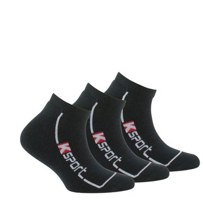 Lot de 3 paires d'invisibles sport enfant en coton KINDY