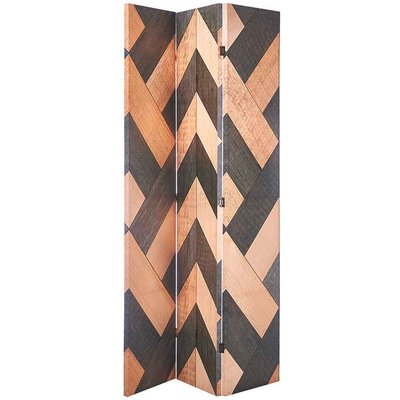 Paravent 3 panneaux bois et toile 7x40x180cm WADIGA