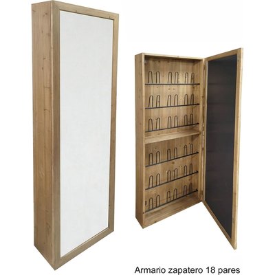 Meuble à chaussures miroir bois naturel élégant et pratique RECOLLECTION