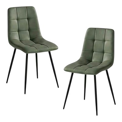 Chaise en tissu, motif damier (lot de 2) LORA PIER IMPORT