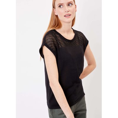 Top coton uni ajouré maille MANTRAS LA FIANCÉE