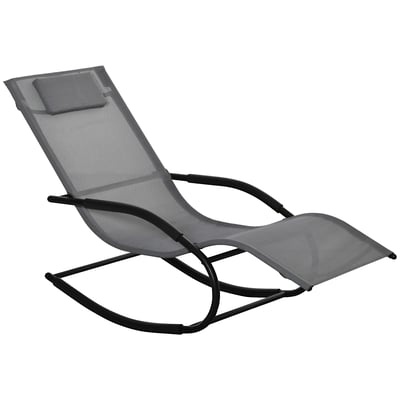 Fauteuil à bascule Textilène Gris OUTSUNNY