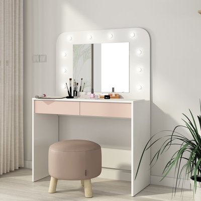 Coiffeuse avec miroir et LED TERRE DE NUIT