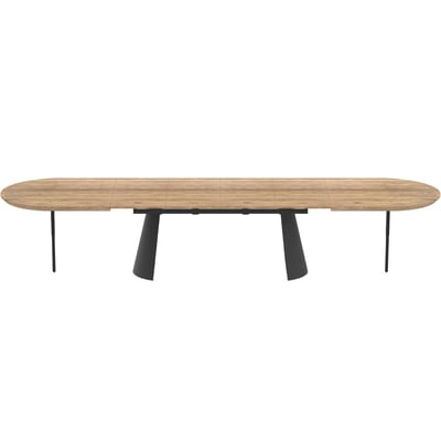 Table à manger ovale extensible 8/16 couverts effet bois - DOURO HOMIFAB