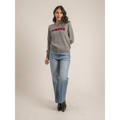 Pull Col Rond Pur Coton Message Kouri DONA LISA