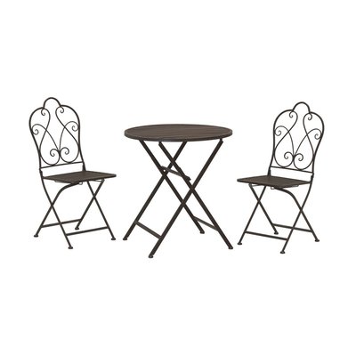 Set table et chaises pliant en métal vieilli AUBRY GASPARD
