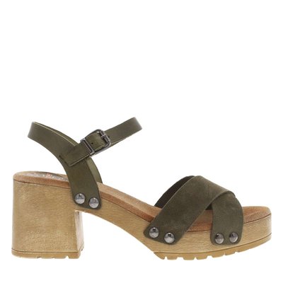 Sandales cuir nubuck talon bloc PORRONET