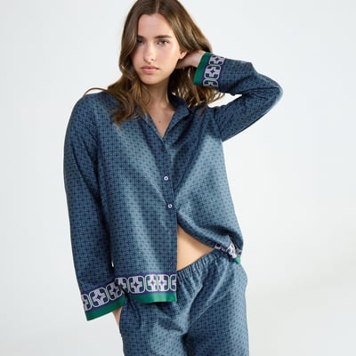 Pyjama col tailleur en satin FASCINANTE LAURENCE TAVERNIER