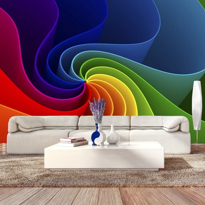 Papier peint intissé panoramique Abstractions Colorful Pinwheel EDEN