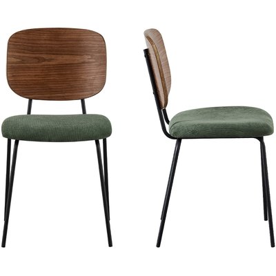 Lot de 2 chaises en velours côtelé - NAYA HOMIFAB