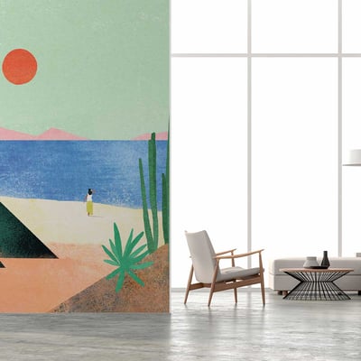 Papier peint délice les pieds dans le sable HEXOA
