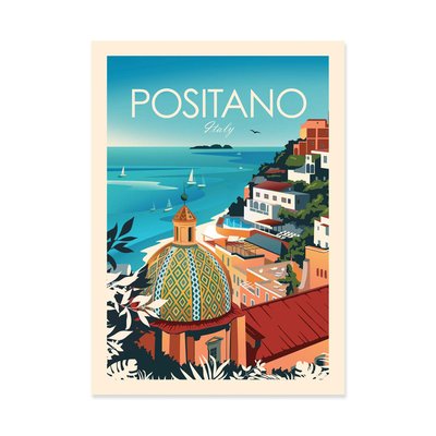 Affiche d’art 50 x 70 cm - Positano Italy - Studio Inception WALL EDITIONS