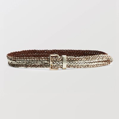 Ceinture tressée 2 cm en cuir MONOPRIX