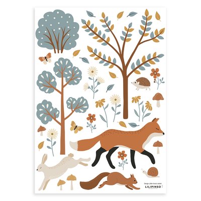 Stickers muraux forêt renard et animaux JÖRO LILIPINSO