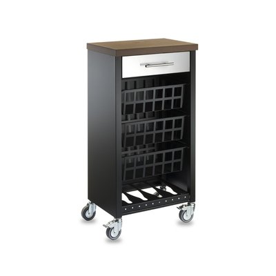 Desserte de cuisine KARA, noir-inox-bois DON HIERRO
