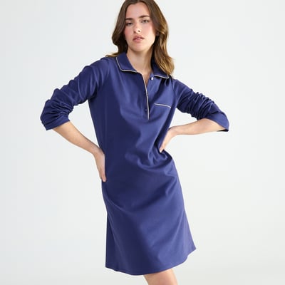 Chemise de nuit col polo en coton MYSTÉRIEUSE LAURENCE TAVERNIER