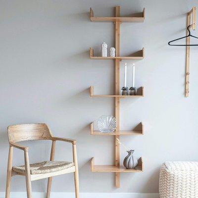 Etagère murale verticale en bambou 5 plateaux avec joues 180 cm TALLINN PIER IMPORT