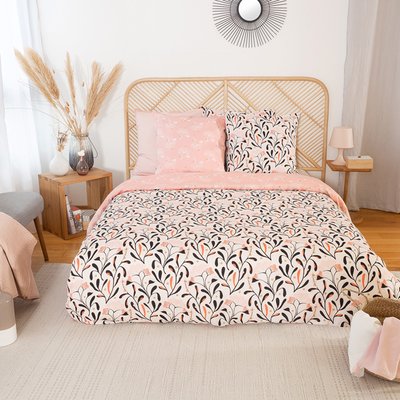 Parure de couette fleurie en satin de coton bio HOME MAISON