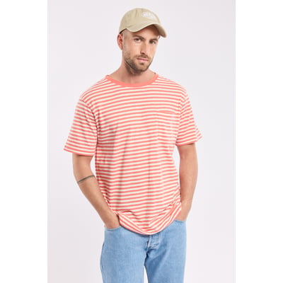 T-shirt rayé en coton et lin ARMOR-LUX