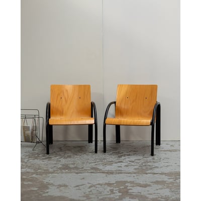 Paire de fauteuils modernistes Jakob N°1428 - Bon état DEBONGOUT