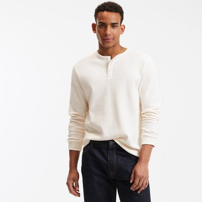 Tee shirt uni manche longue homme top