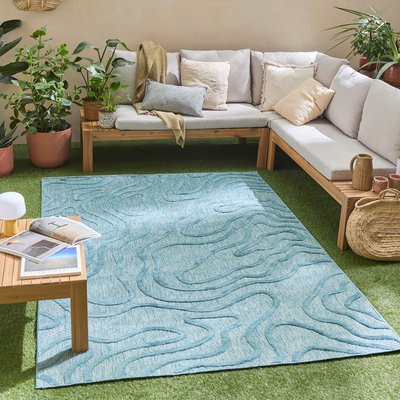 Tapis interieur exterieur à motif vague SANTORINI NAZAR RUGS