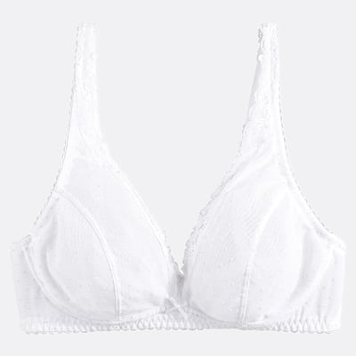 Alix Halterneck Bra in Flocked Tulle LA REDOUTE COLLECTIONS