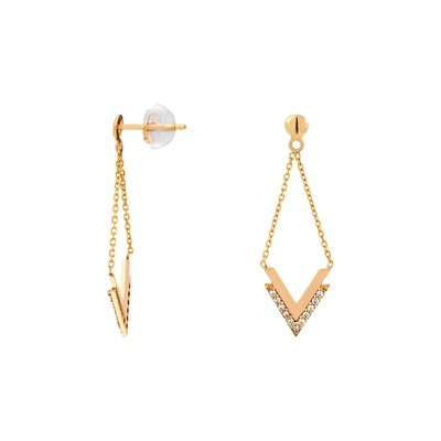 Boucles d'oreilles en or 375 et oxyde de zirconium CLEOR