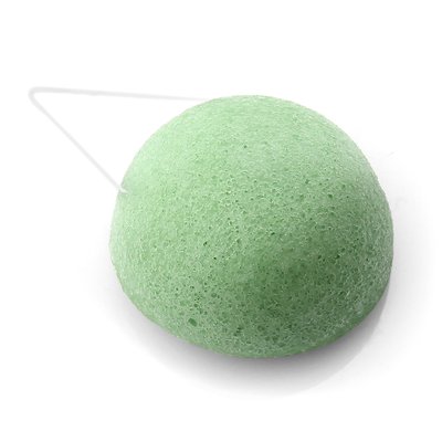 Eponge de Konjac  éponge visage ronde à l'argile verte DERMOTECHNIC