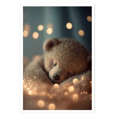 Affiche enfant mon nounours endormi HEXOA