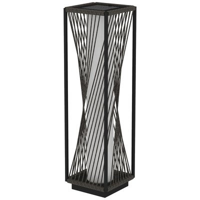Lampadaire solaire extérieur en résine filaire - lampadaire sans fil rechargeable H. 77 cm - gris OUTSUNNY