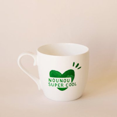 Mug cœur nounou, CŒUR VERT EMOI EMOI