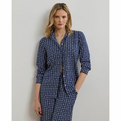 Langärmeliges Hemd aus bedrucktem Kreppstoff LAUREN RALPH LAUREN