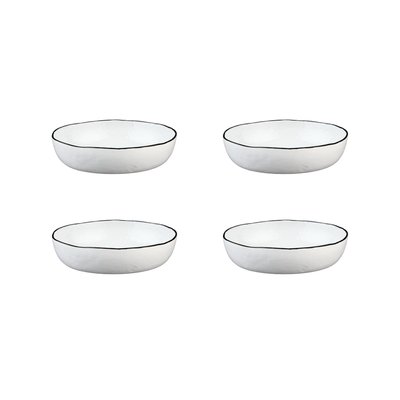 Lot de 4 assiettes creuses en grès, PURE BJORN