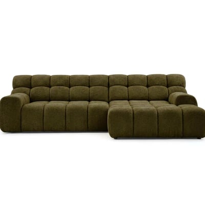 Canapé d'angle convertible 3 places en tissu texturé, ANDRE BOBOCHIC