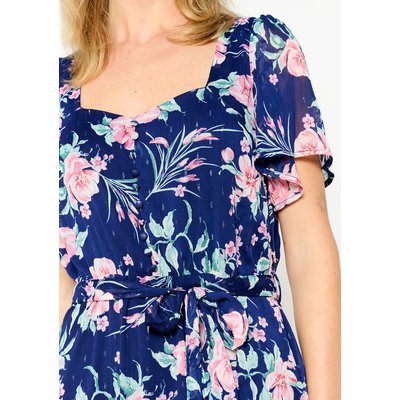 Robe longue à fleurs avec fil textile LOLALIZA