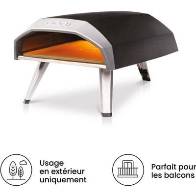 Four à pizza gaz Koda 12 noir pizza 30 cm, préchauffage 15 min, de 280 à 500°C OONI