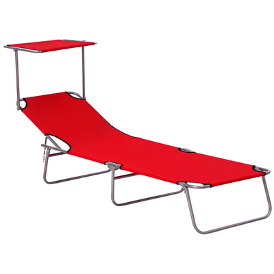 Chaise longue Métal Noir OUTSUNNY