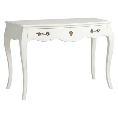 Bureau blanc en MDF et bois bayur Murano AMADEUS