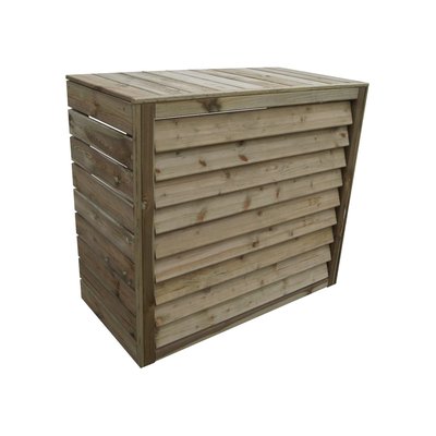 Cache-climatiseur en bois vantelles mobiles petit modèle CEMONJARDIN