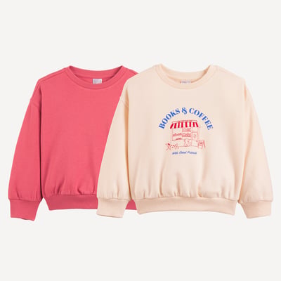 Lot de 2 sweats col rond en molleton LA REDOUTE COLLECTIONS