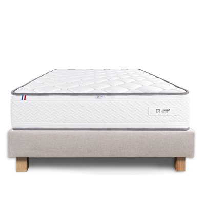 Ensemble matelas mousse 20 cm et sommier beige HOME MAISON