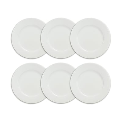Lot de 6 assiettes plates 26,5cm en porcelaine, THERA OGO LIVING